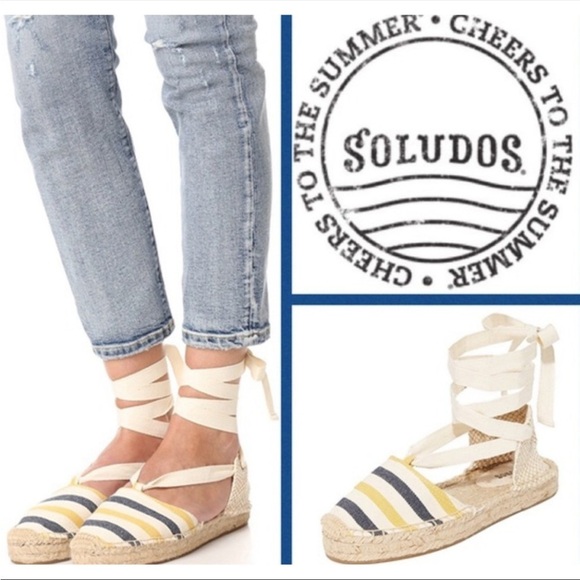 SOLUDOS | Striped Gladiator Platform Sandals Size 8.5 - Picture 12 of 12